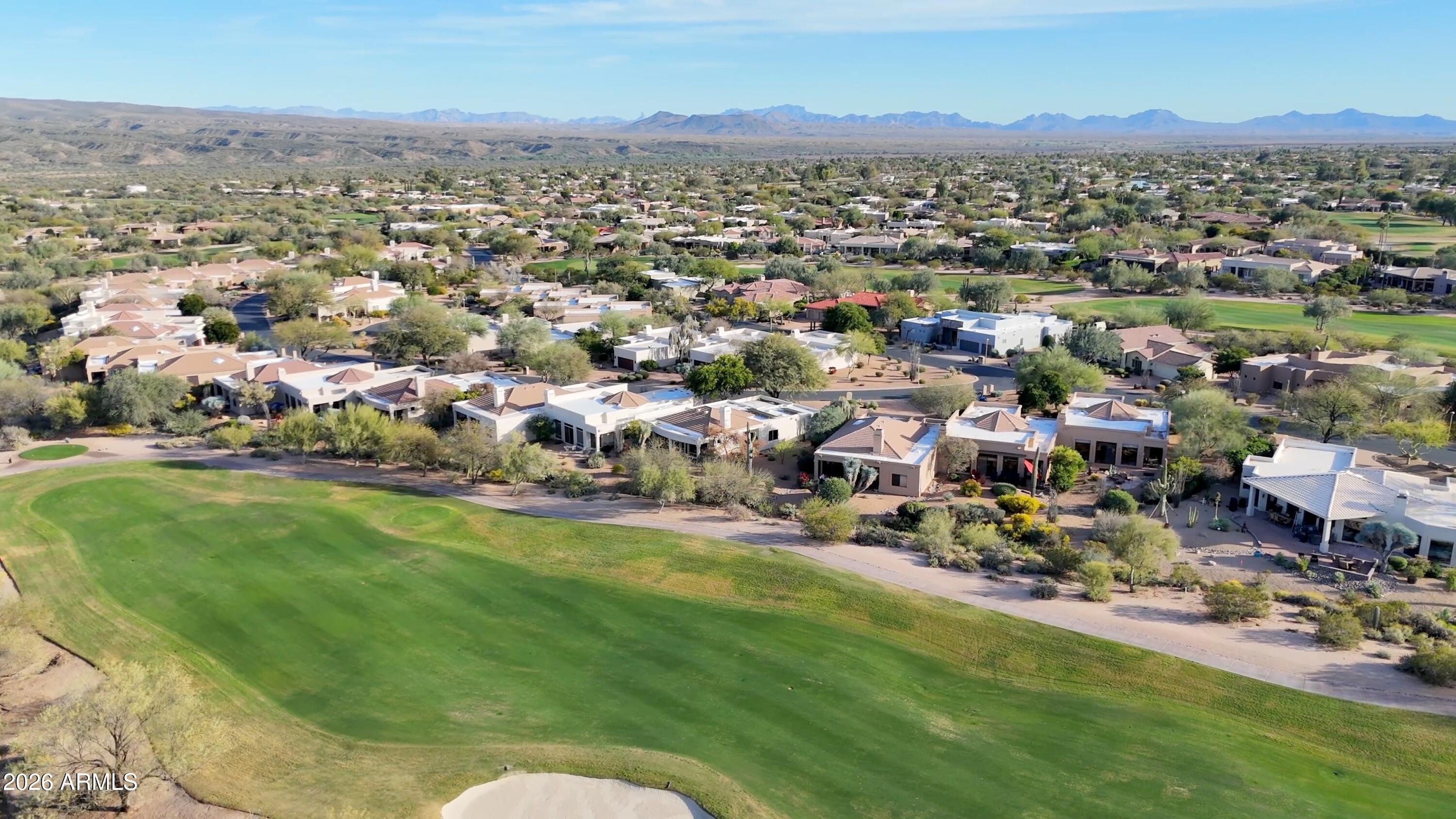 18602 Amarado Circle Rio Verde, AZ 85263 - Photo 47 of 58 an aerial view of residential houses with outdoor space