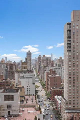 a view of terrace with city view