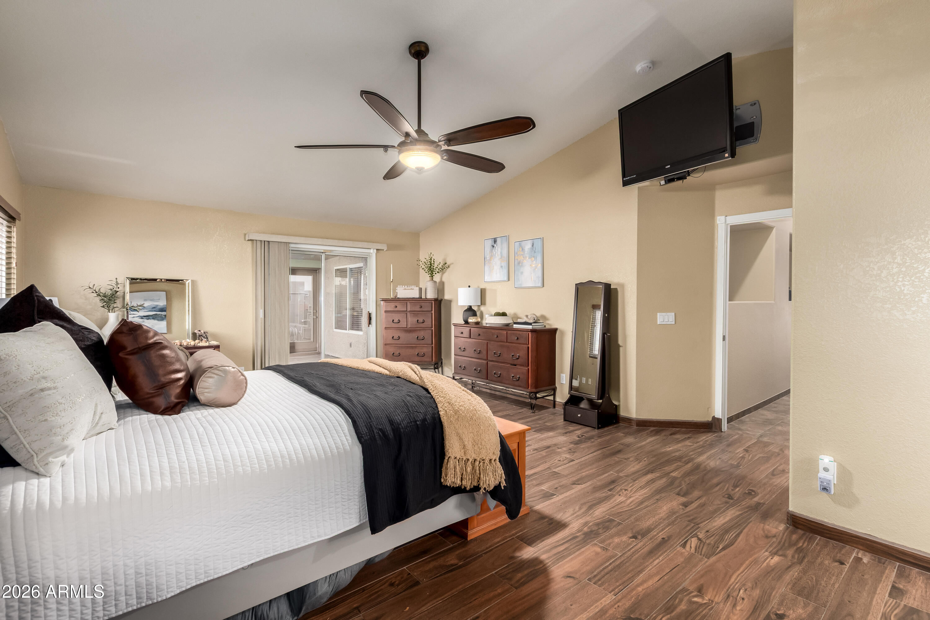 1147 North Marvin Street Gilbert, AZ 85233 - Photo 14 of 31 a bedroom with bed tv and window