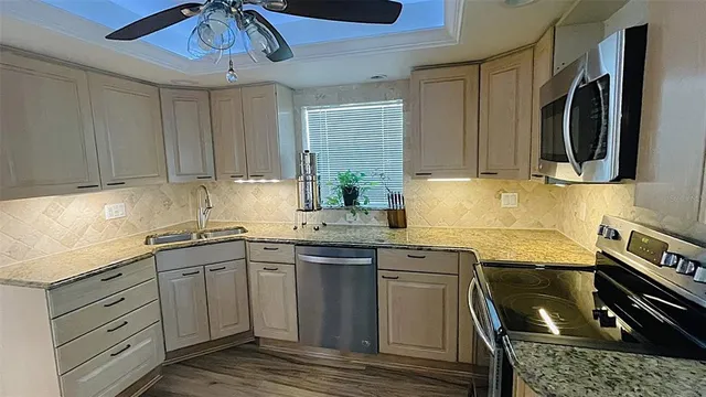 a view of dining room with wooden floor