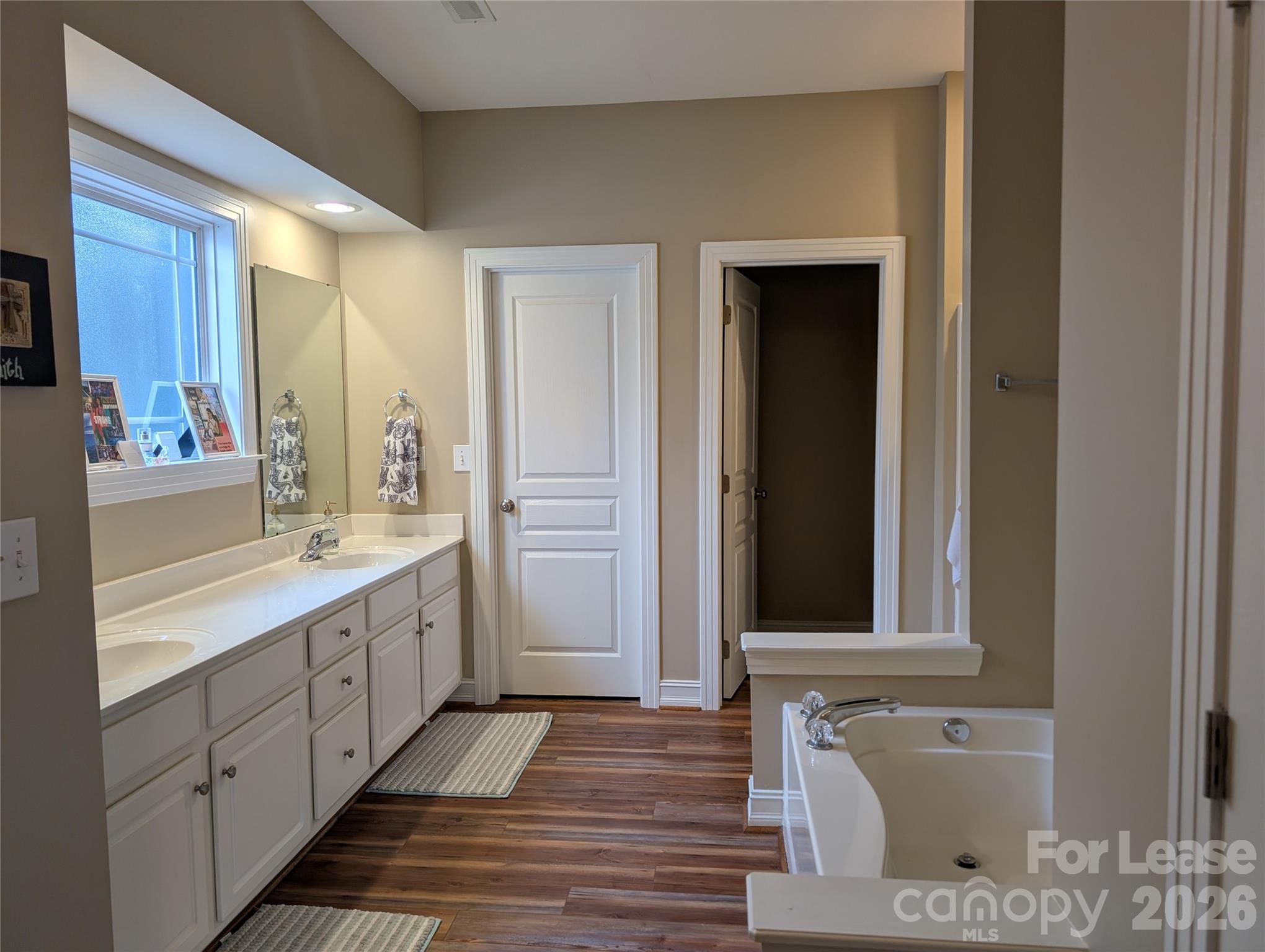 20207 Colony Point Lane Cornelius, NC 28031 - Photo 16 of 26 a bathroom with a double vanity sink and a mirror