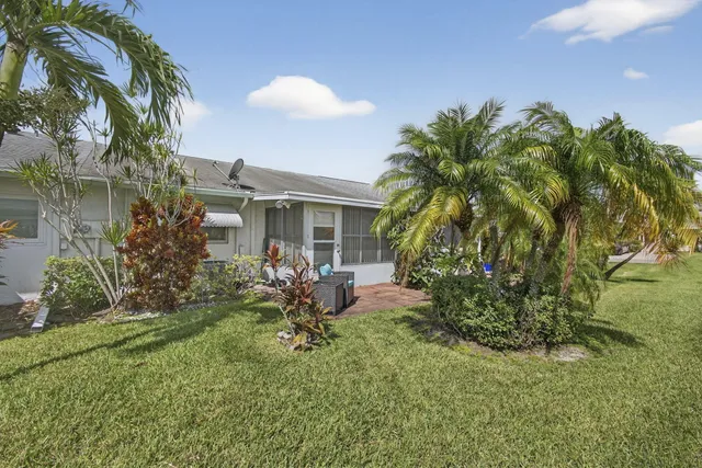 an aerial view of a swimming pool