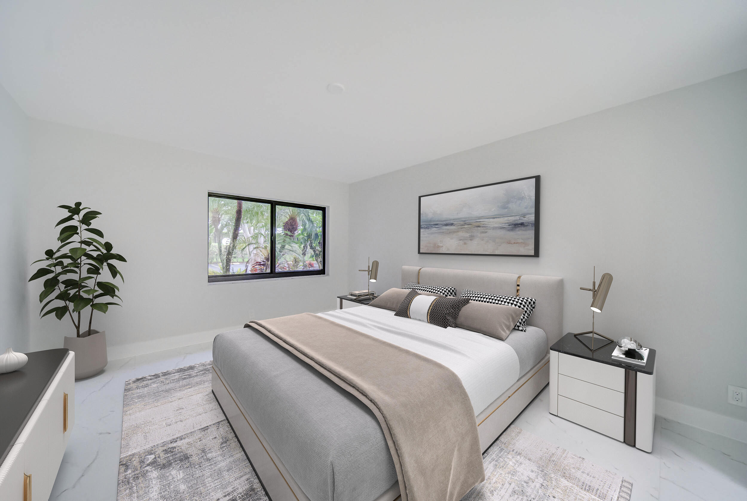 8067 Summerbreeze Lane Boca Raton, FL 33496 - Photo 11 of 29 a bedroom with bed and a potted plant