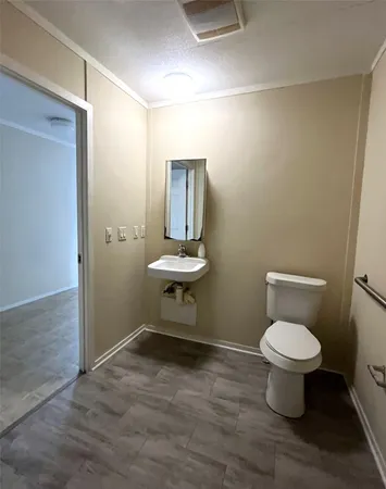 a bathroom with a toilet