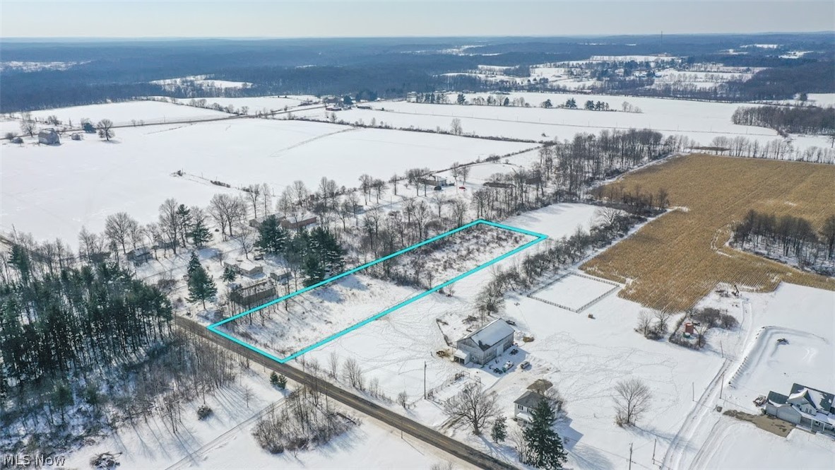 Stanley Road Windham, OH 44288 - Photo 3 of 17 Snowy aerial view with property boundaries highlighted
