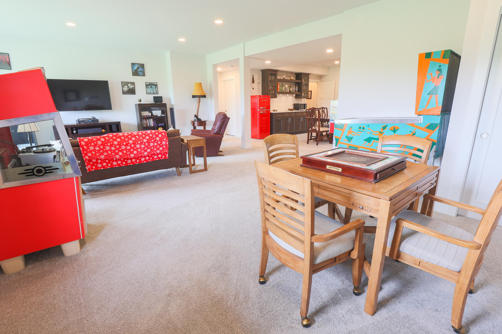 N28W25158 Pkwy Rdg Circle, Unit B Pewaukee, WI 53072 - Photo 60 of 86 Rec Room Lower Level with Exposed Wall and Walk Out to Patio