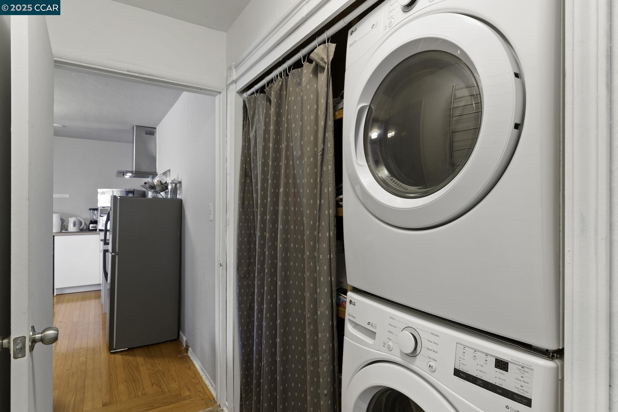 1910 San Miguel Drive Walnut Creek, CA 94596 - Photo 52 of 58 a view of a hallway with washer and dryer