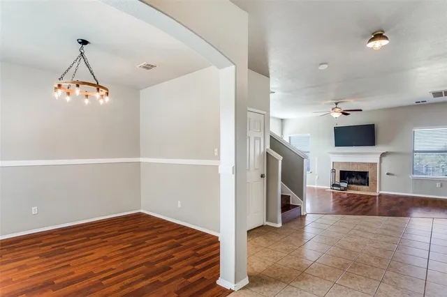 a view of a livingroom with a fireplace