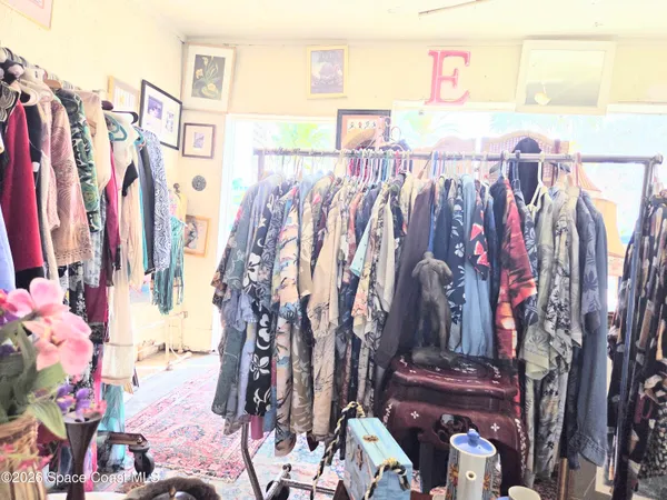 a storage room with washer and