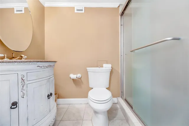 a view of a lake with a patio