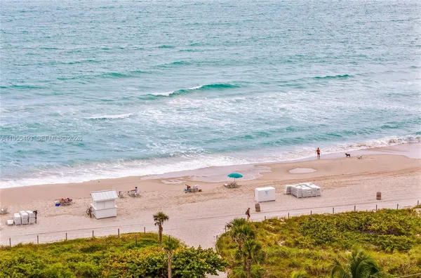 a view of beach and ocean