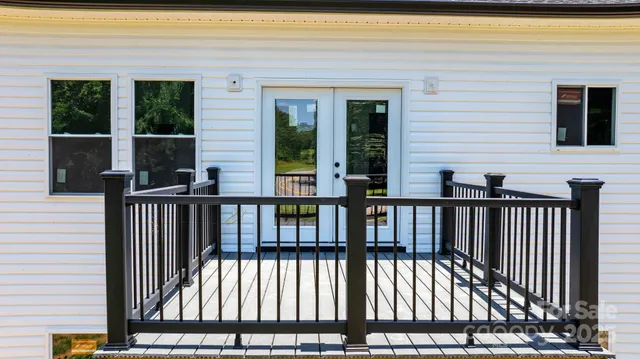 a view of deck with a chair