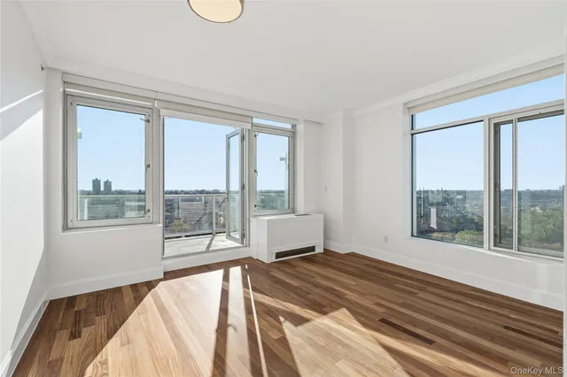 a view of a balcony with city view