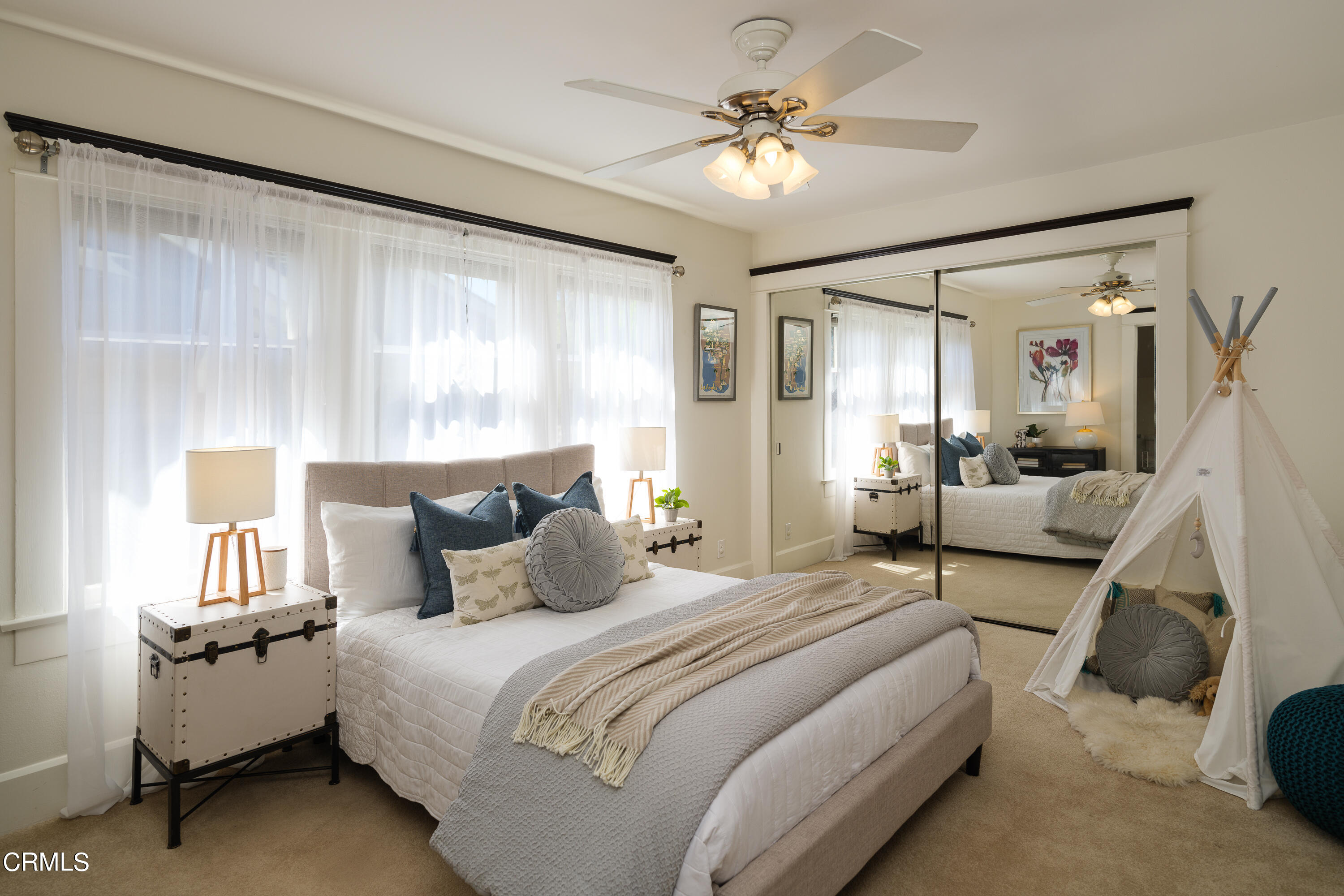 1836 Monterey Road South Pasadena, CA 91030 - Photo 16 of 24 a bedroom with a bed couch and a large window