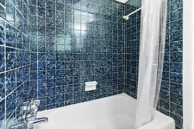 a bathroom with a shower