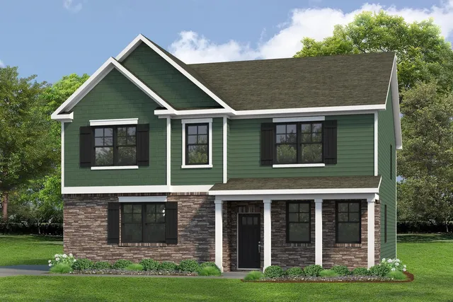 a view of a house with yard and front view of a house
