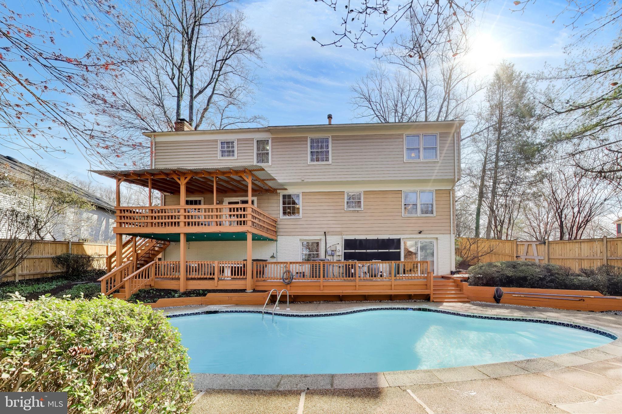 10150 Red Spruce Road Fairfax, VA 22032 - Photo 52 of 70 Rear Elevation and In-Ground Pool