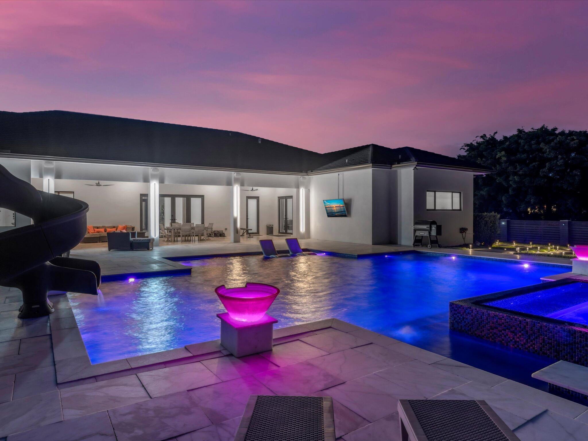 6122 Southwest 173rd Way Southwest Ranches, FL 33331 - Photo 115 of 137 Nighttime Pool