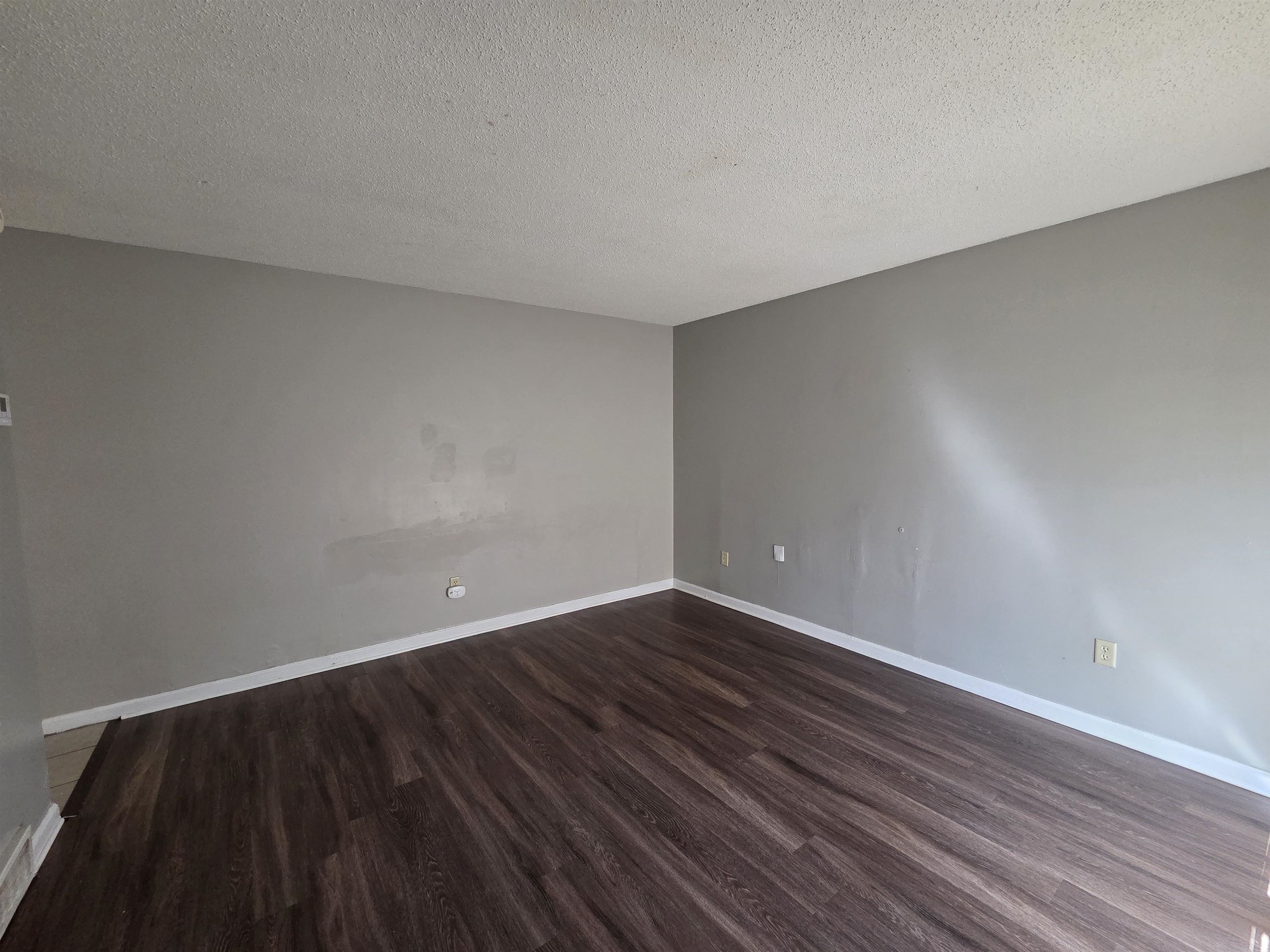 4573 Appleville Street Memphis, TN 38109 - Photo 5 of 22 Empty room with dark wood-style floors and a textured ceiling