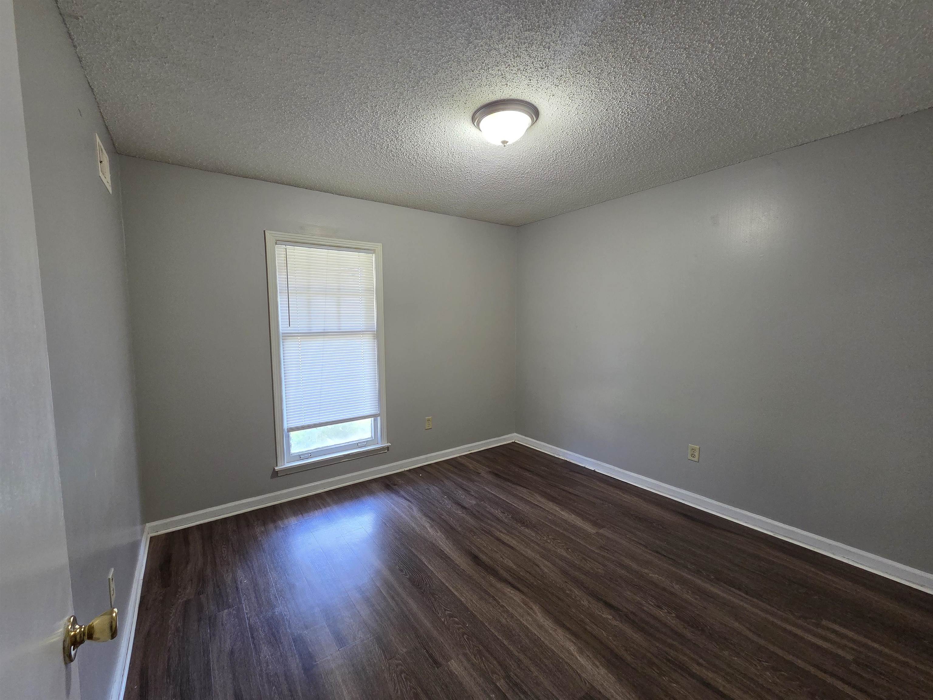 4573 Appleville Street Memphis, TN 38109 - Photo 8 of 22 Empty room with dark wood-style flooring and a textured ceiling