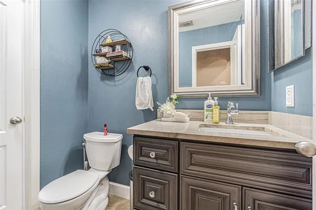 an aerial view of a house having swimming pool