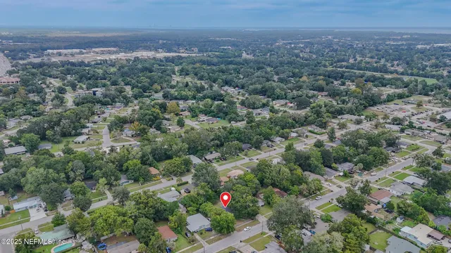 an aerial view of multiple house