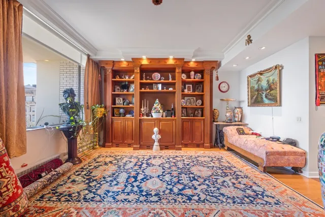 a living room with furniture