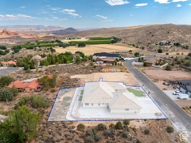 230 Boulder Way Leeds, UT 84746 - Photo 63 of 72 View of property location with property boundaries highlighted and mountains