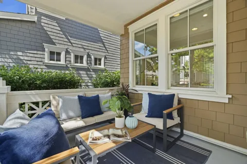 a outdoor living space with furniture