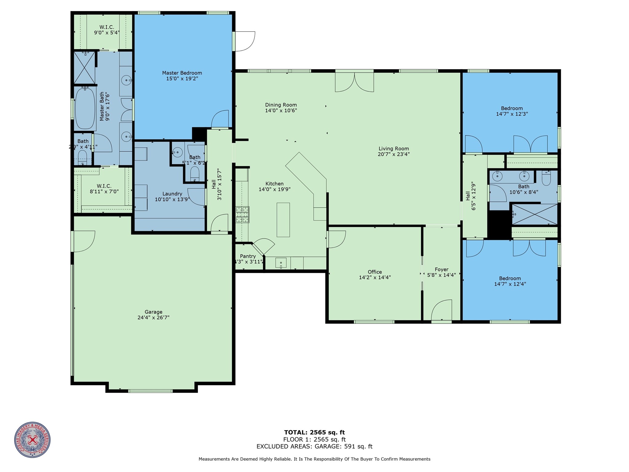 5750 Cedar Hill Road Brenham, TX 77833 - Photo 46 of 46 Floor plan with approx sq footage.
