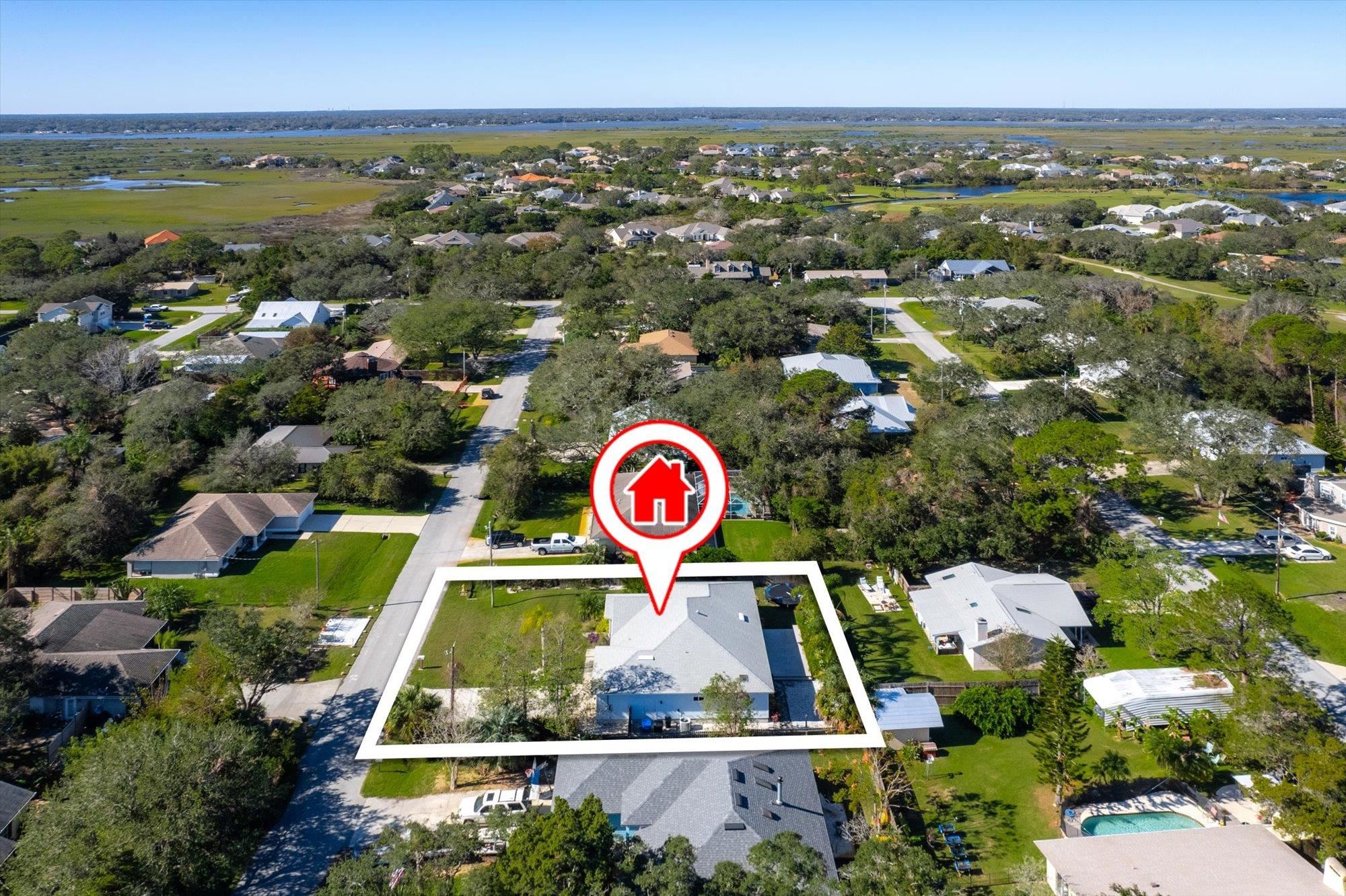 330 Biscayne Avenue St. Augustine, FL 32080 - Photo 47 of 49 an aerial view of residential houses with outdoor space and swimming pool