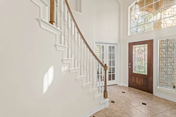 a view of an entryway with staircase