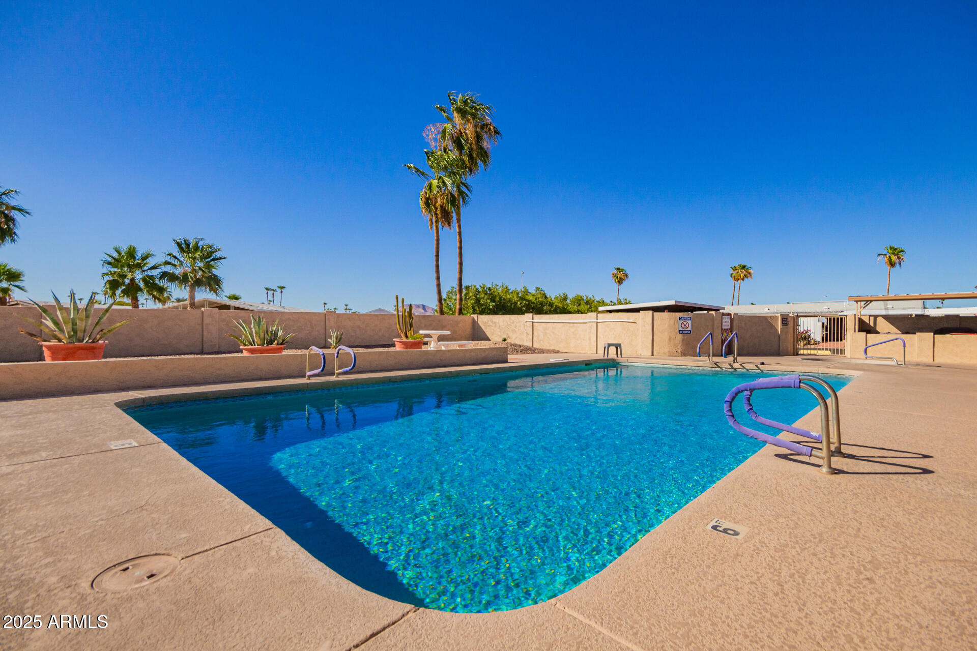 834 South Meridian Road, Unit 116 Apache Junction, AZ 85120 - Photo 40 of 42 a view of a swimming pool with a lounge chair