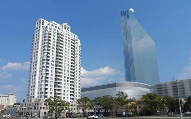 a view of a city with tall buildings