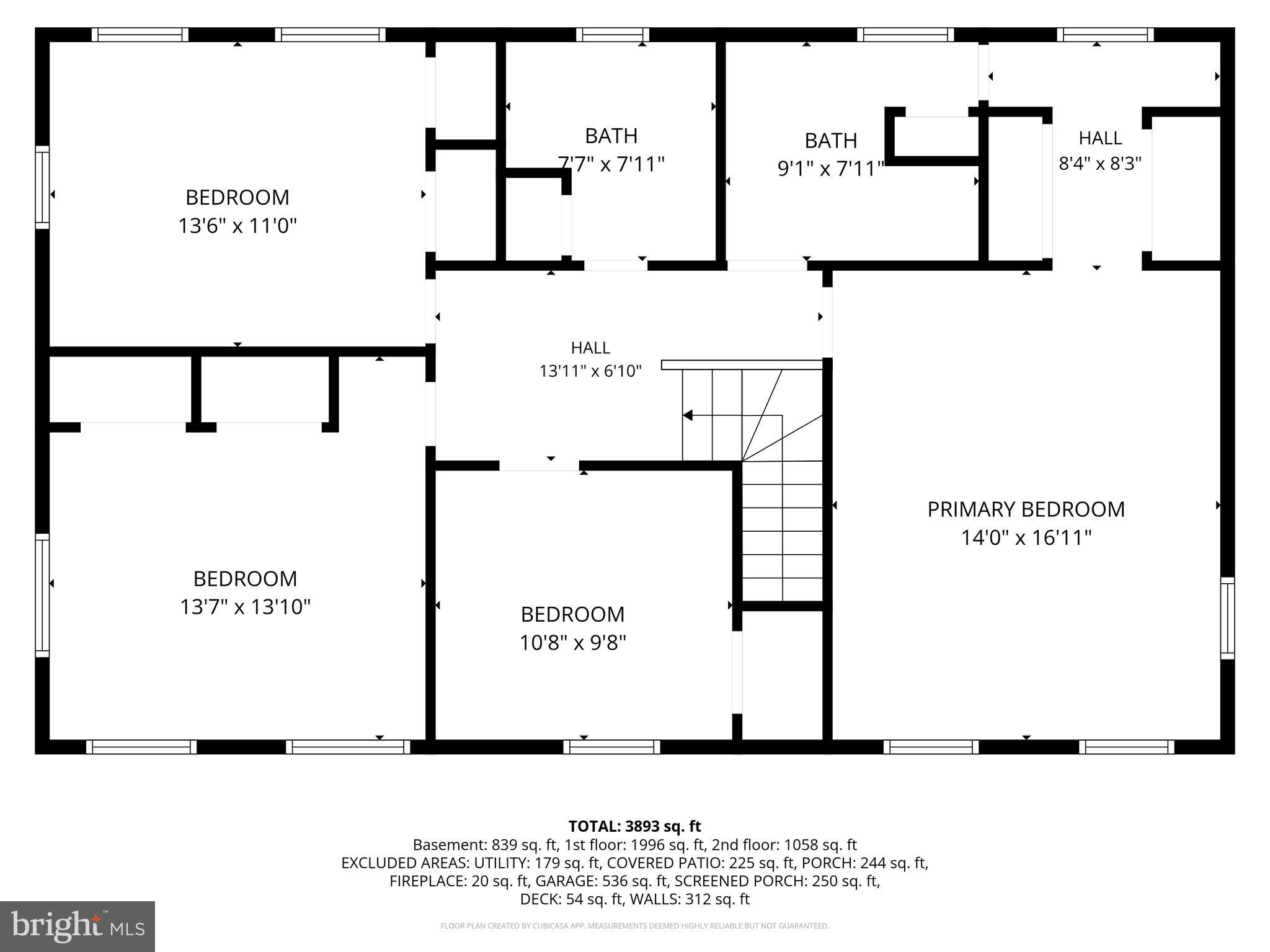 1552 Widows Mite Road Edgewater, MD 21037 - Photo 50 of 51 Upper level floor plan