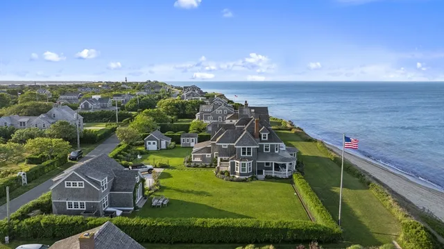 an aerial view of a house