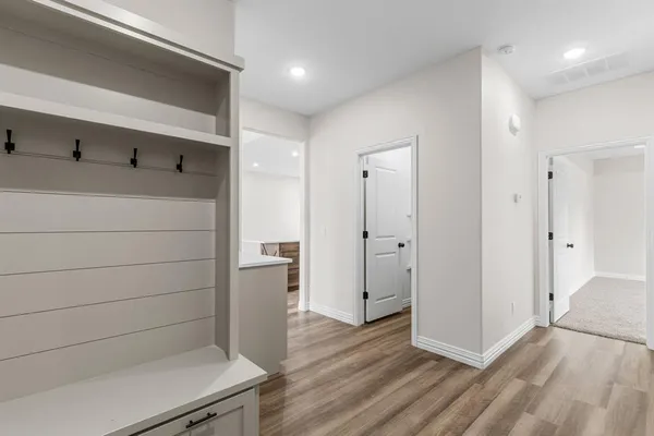 a storage room with empty racks