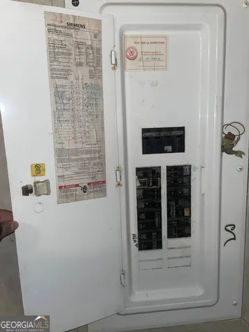 a room with workbench and window