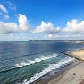 a view of an ocean and beach