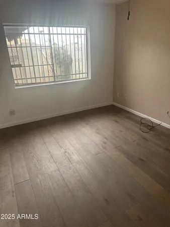 an empty room with a window