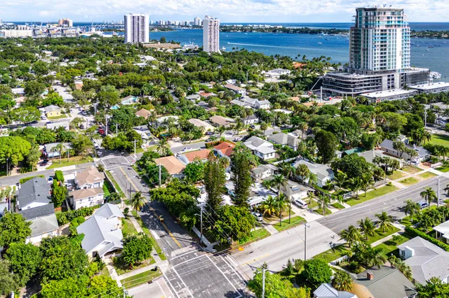 an aerial view of a city