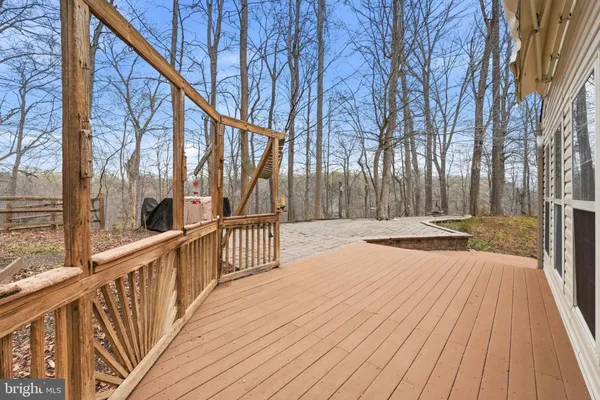a view of a wooden deck