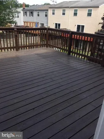 a view of a balcony with door