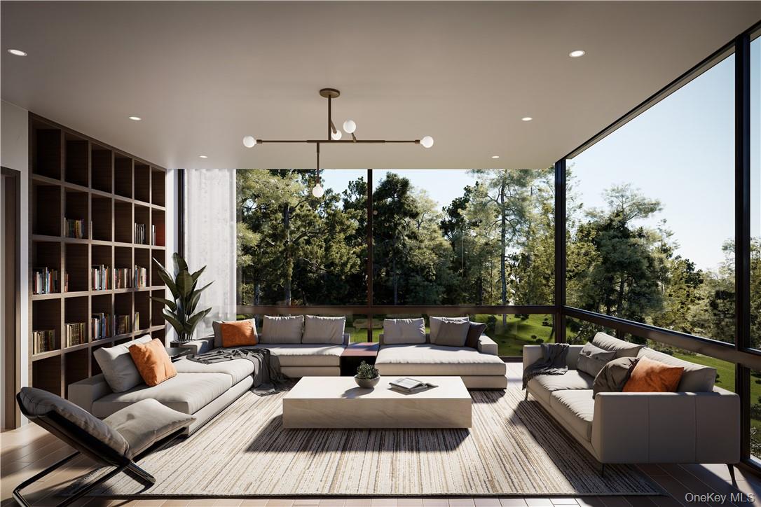 Lift House Bulls Head Road Clinton Corners, NY 12514 - Photo 6 of 16 Living room wrapped in efficient triple-pane glass, with the feeling of floating above the landscape.