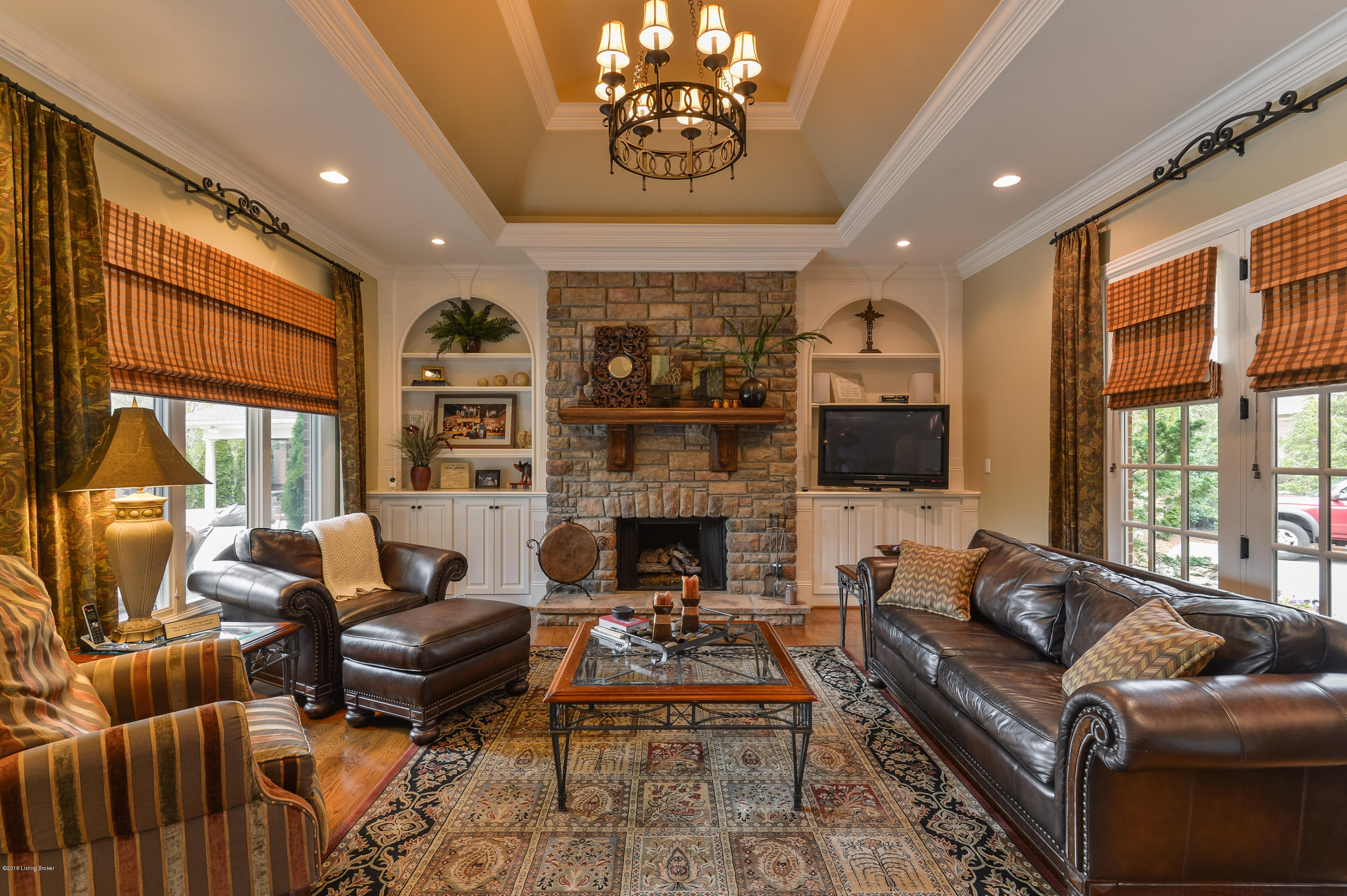 5408 Farm Ridge Lane Prospect, KY 40059 - Photo 8 of 62 Cozy hearth room with stone fireplace
