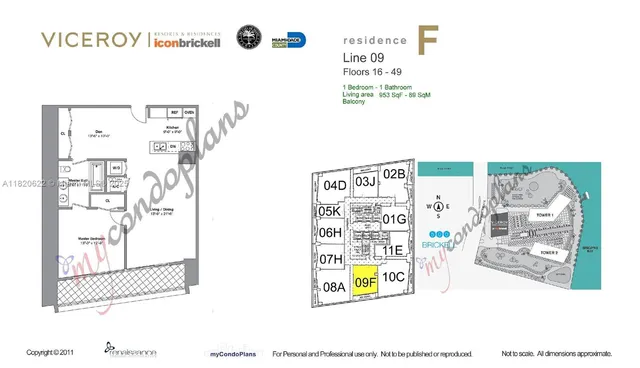 $879,000 | 485 Brickell Avenue, Unit 2009, Miami, FL 33131