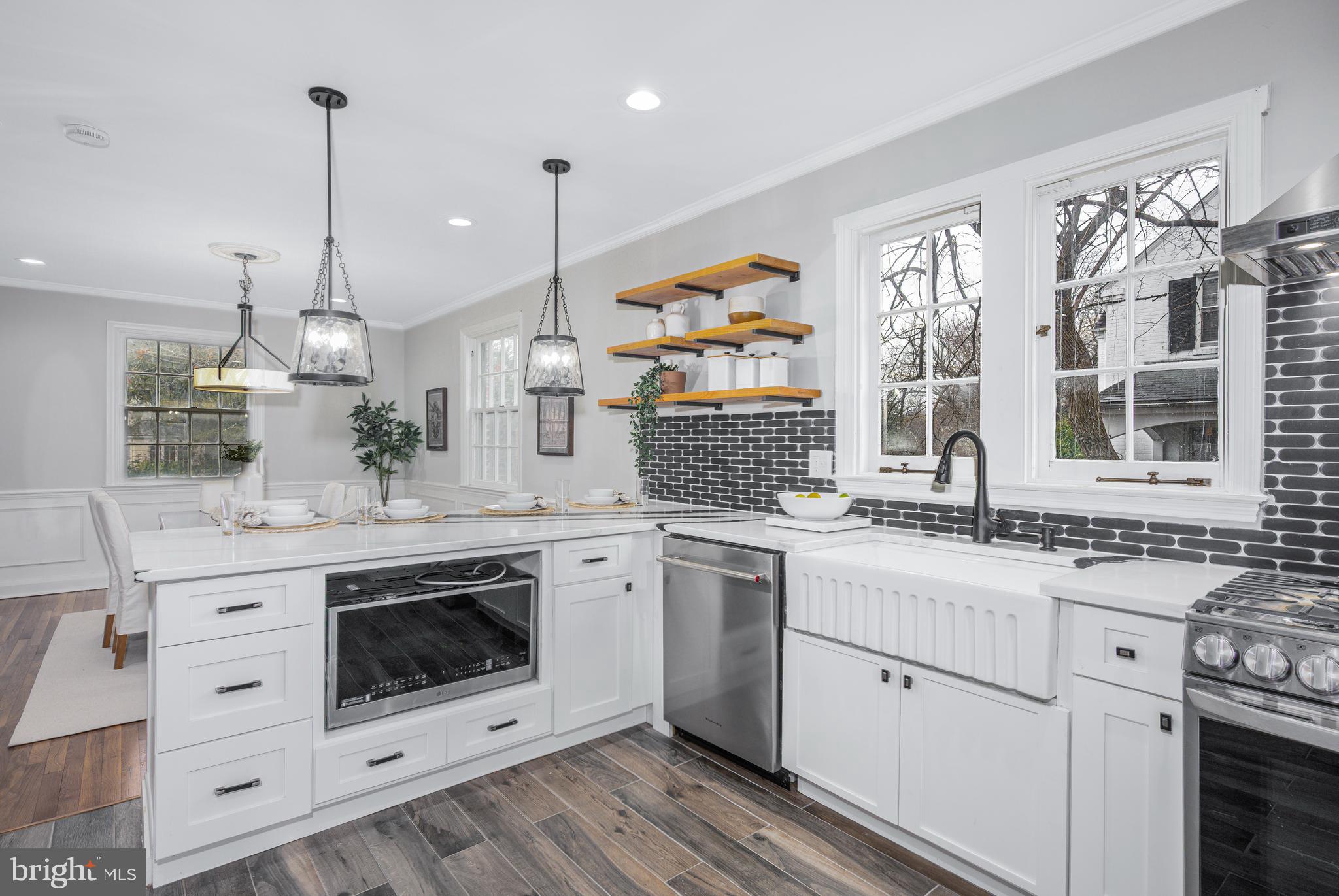 kitchen with high end countertop and appliances