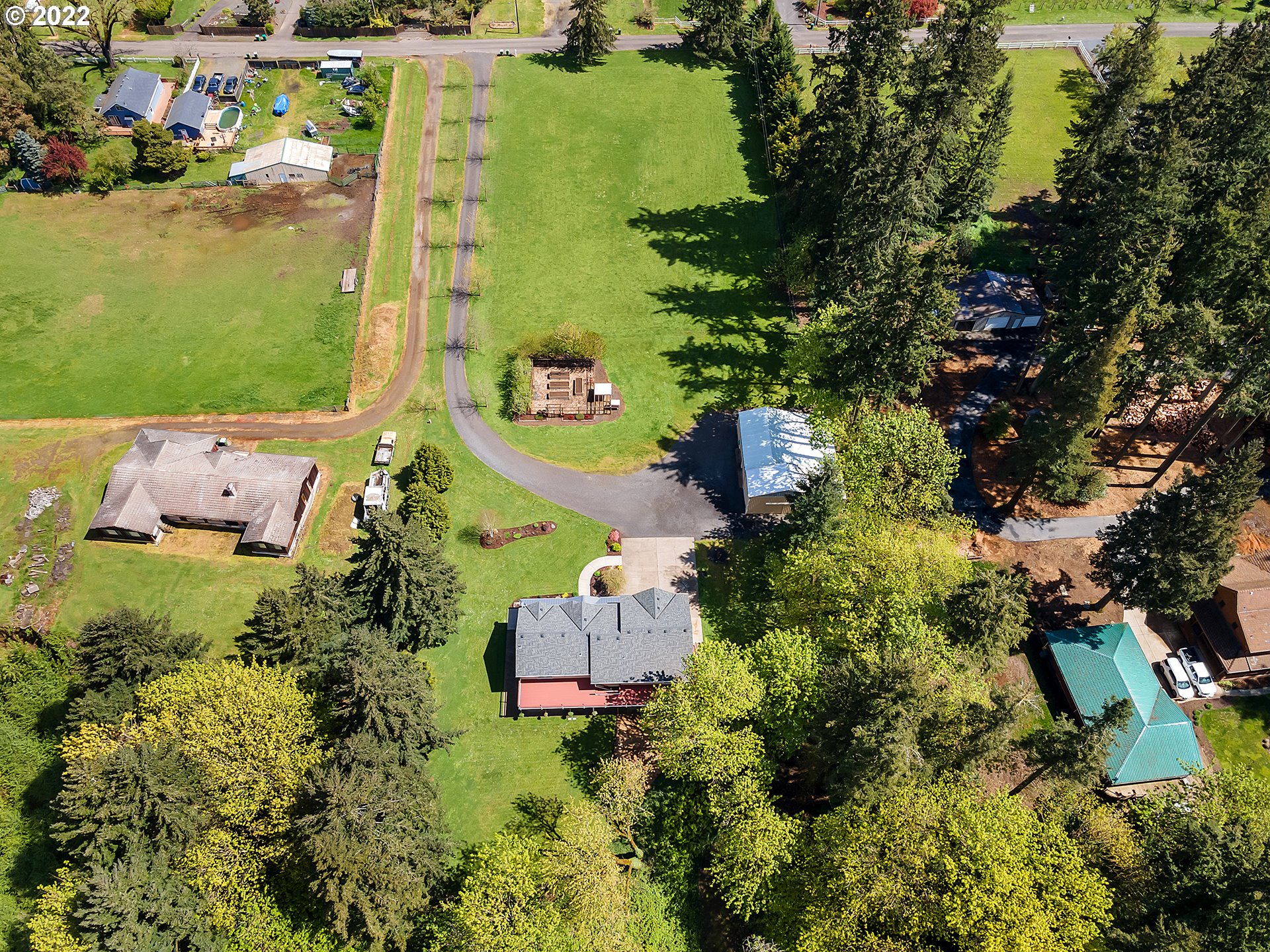 8505 Northeast Dog Ridge Road Newberg, OR 97132 - Photo 27 of 32 an aerial view of residential house with outdoor space