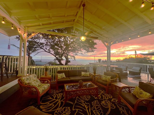 a view of a couches and city view