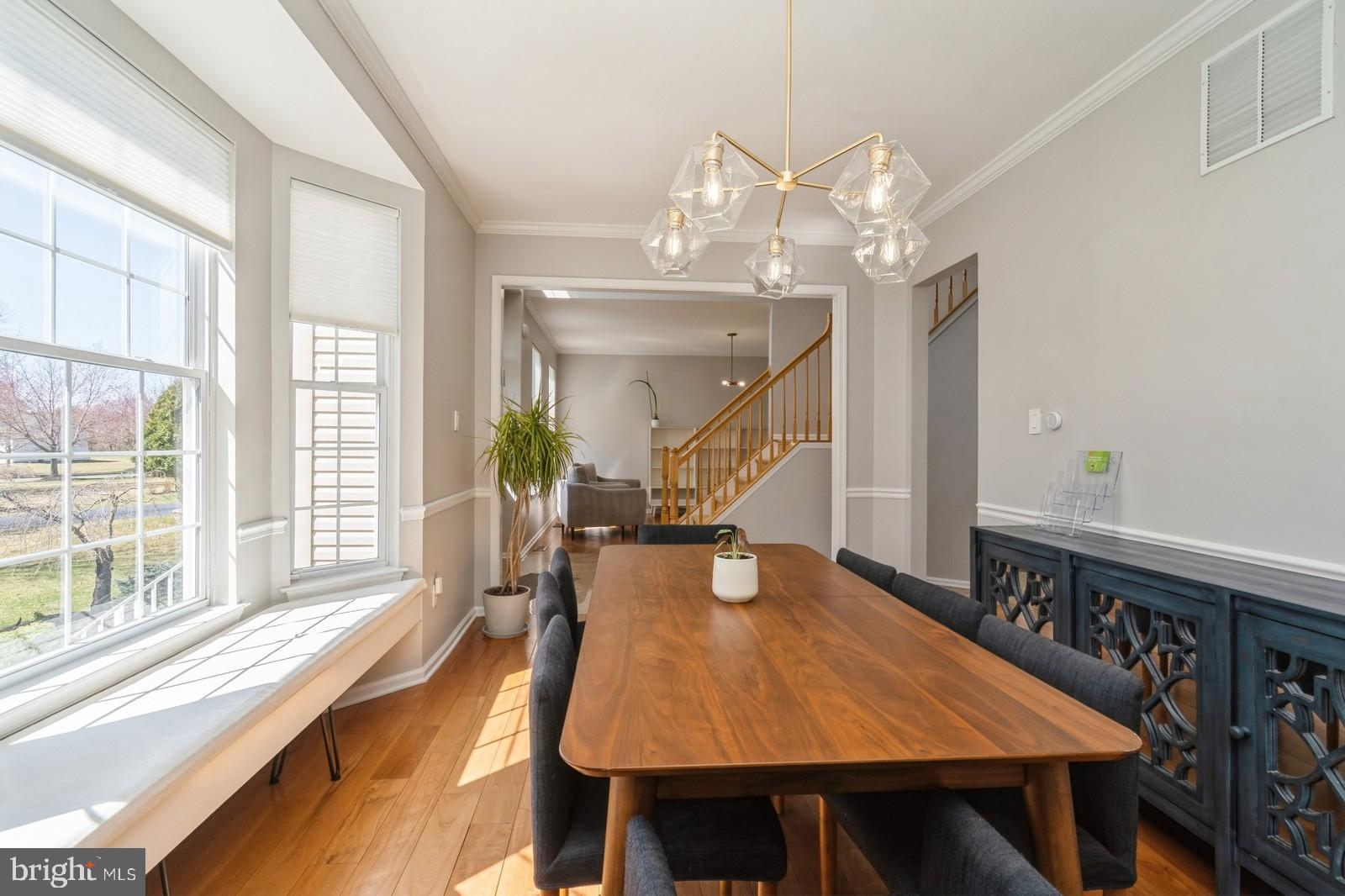 32 Moorsgate Circle Hightstown, NJ 08520 - Photo 9 of 49 a dining room with wooden floor and large windows